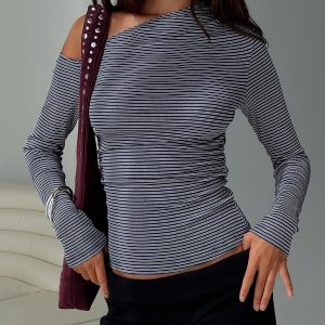 Beller Long Sleeve Top Navy Stripe