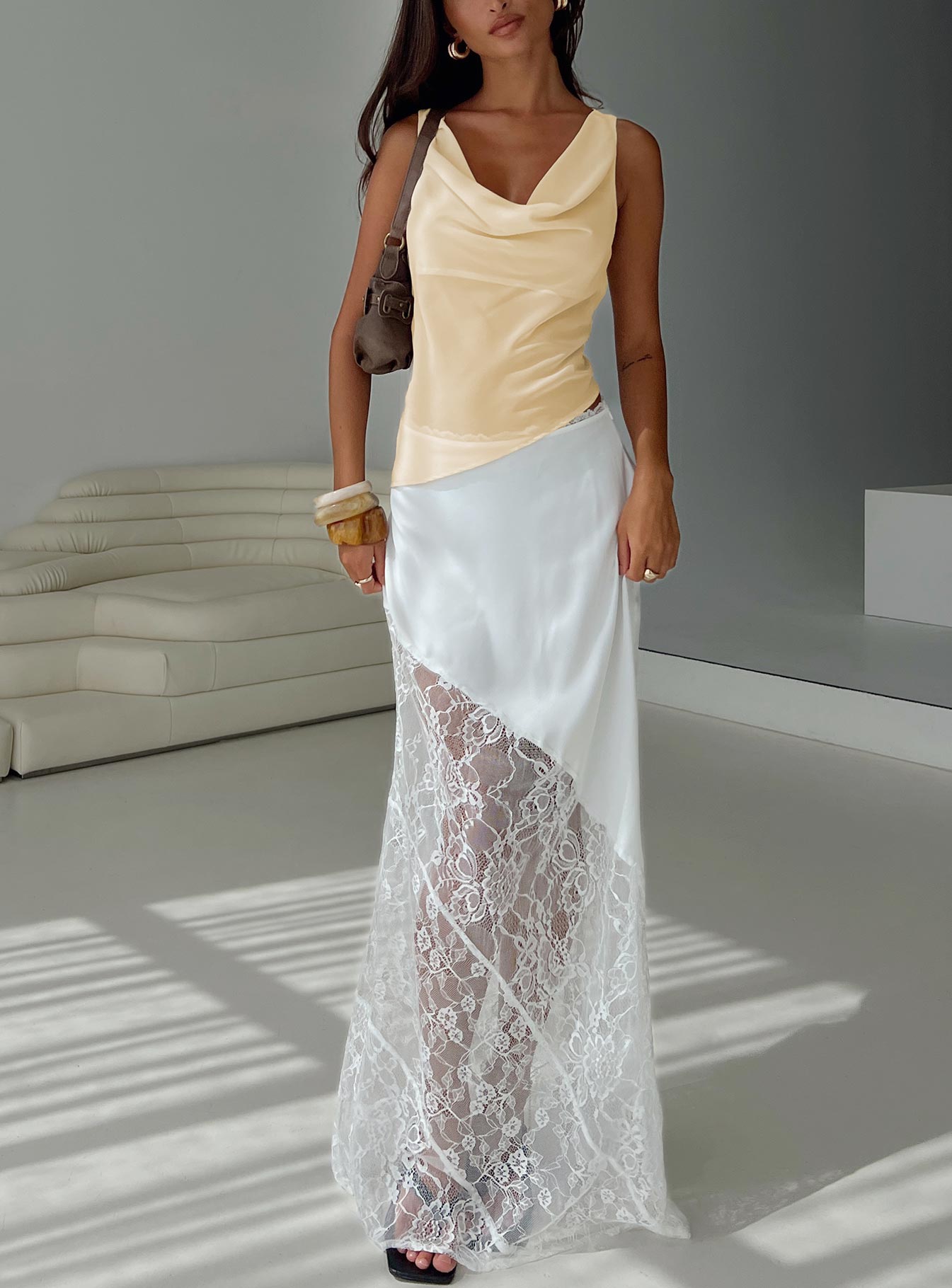 Castelli Lace Maxi Skirt White - Image 9