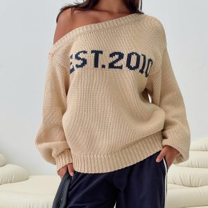 Jadynn Off Shoulder Knit Sweater Cream