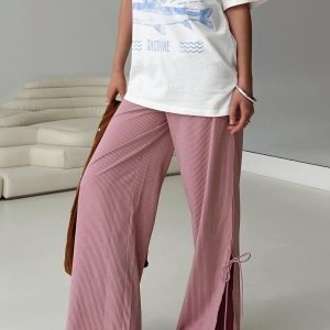 Jinxie Tie Side Pants Pink Gingham