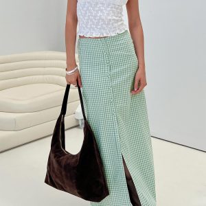 Macadamia Maxi Skirt Green / White