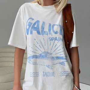 Galicia Spain Graphic Tee White / Blue