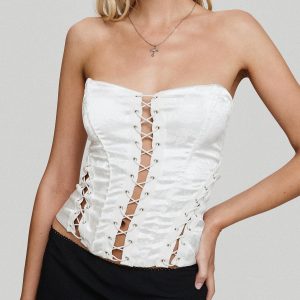 Mochi Corset Top White