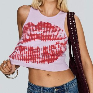 Kiss Of Love Graphic Top Purple