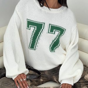 Summer 77 Knit Sweater White / Green