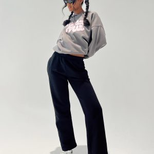 Arya Straight Leg Track Pants Black