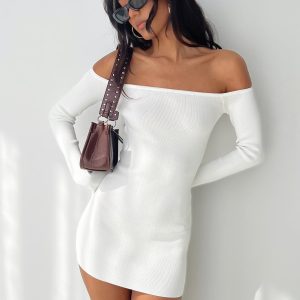 Parisa Long Sleeve Mini Dress White