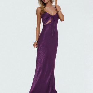 Linger Bias Cut Maxi Dress Purple