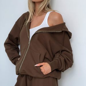 All Day Oversized Hoodie Chocolate