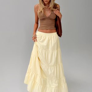 Garden Party Maxi Skirt Lemon