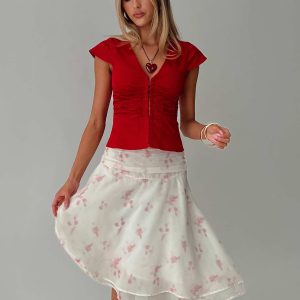 Charisse Asymmetrical Midi Skirt Floral