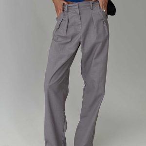 Expertise Low Rise Pleat Pant Grey