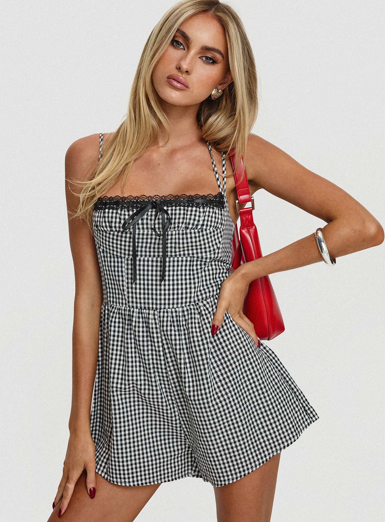 Trynia Romper Black / White Gingham