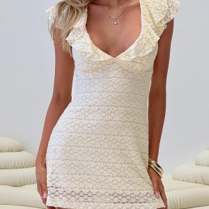 Flying Overhead Mini Dress Cream