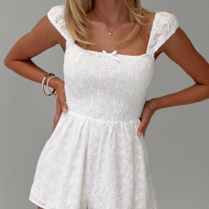 Royal Gleam Romper White
