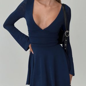 Nautia Long Sleeve Romper Navy