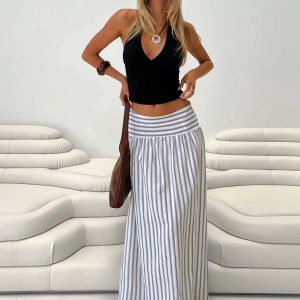 Find Your Love Flowy Maxi Skirt White