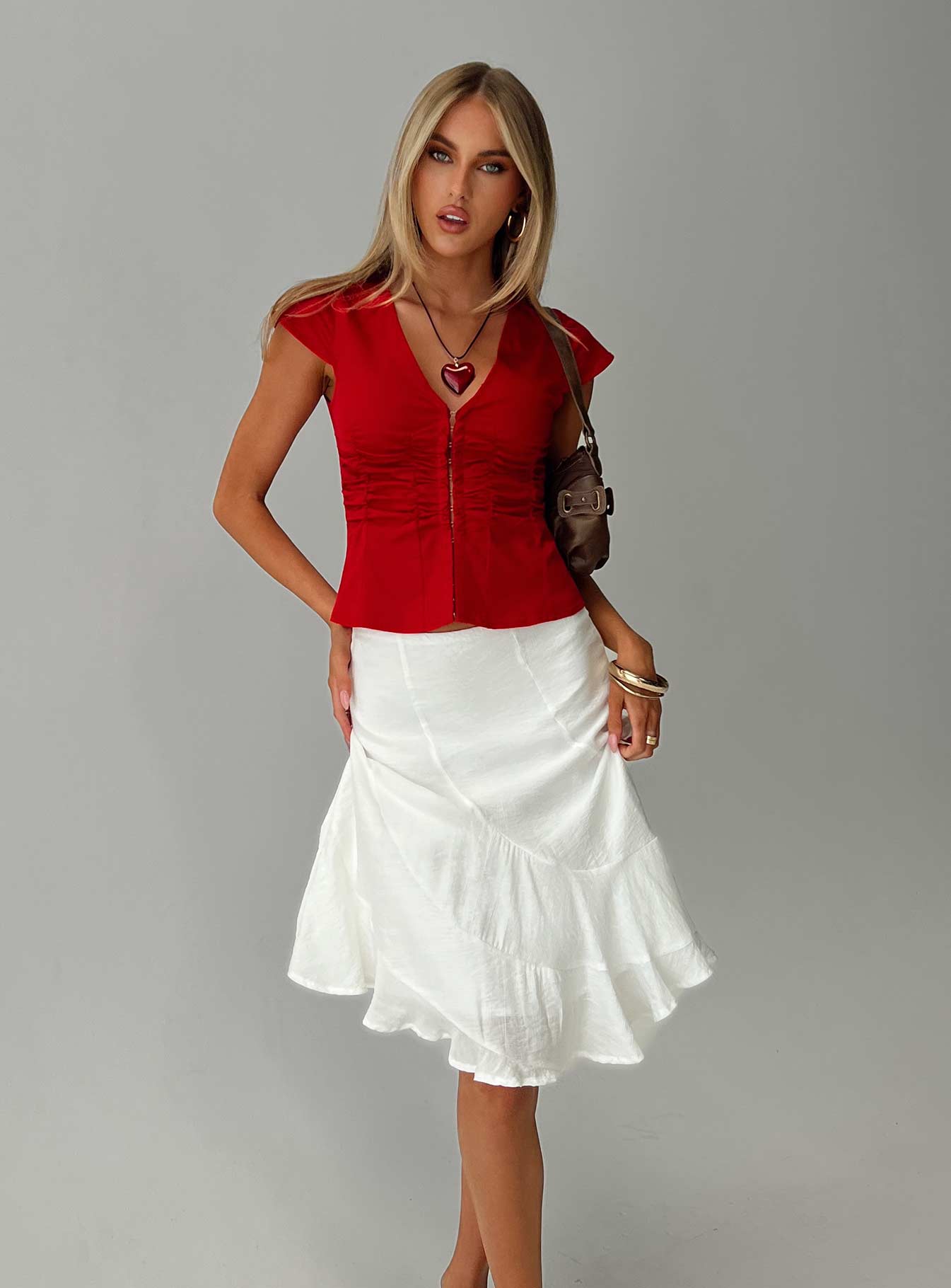 With Kindness Midi Skirt White - Image 8