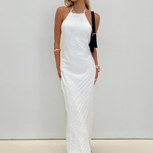 Just Peachy Maxi Dress White