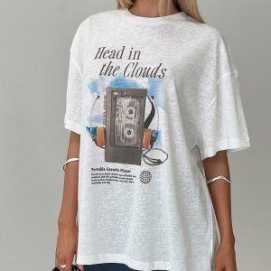 Cloud Cassette Oversized Tee White