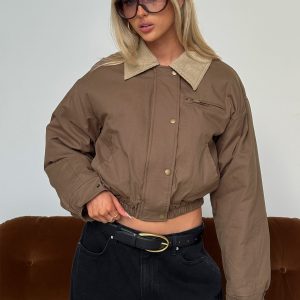 Fateful Collared Jacket Brown