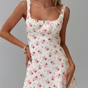 Lynsea Mini Dress Cream Floral