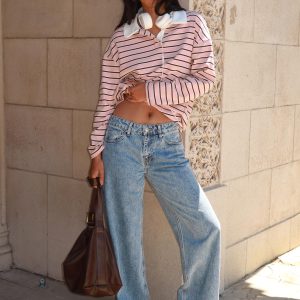 Shima Low Rise Straight Leg Jeans Light Wash