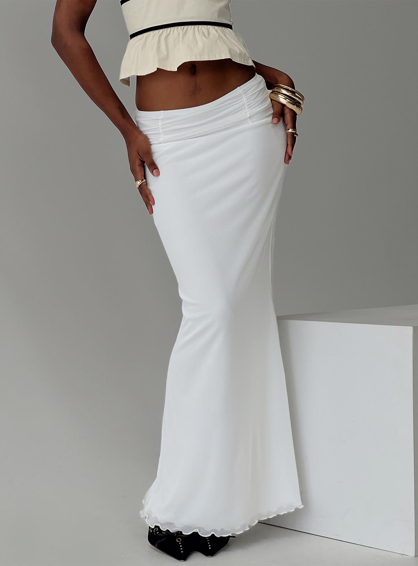 Meredith Maxi Skirt White - Image 9