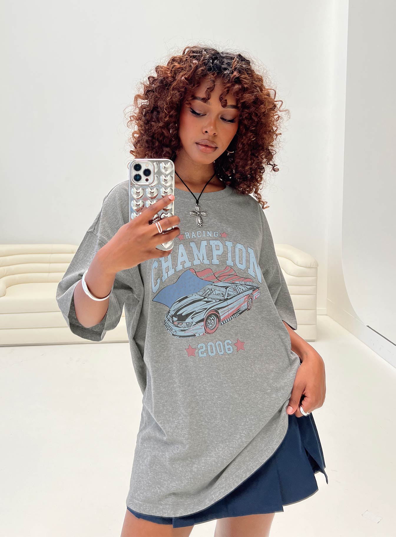 Champ Graphic Tee Grey Marle - Image 6