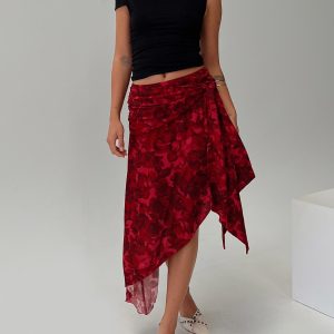 Kokoro Midi Skirt Pink Floral