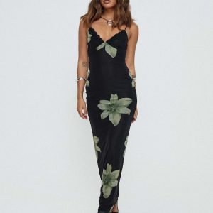 Stardrop Maxi Dress Black Floral