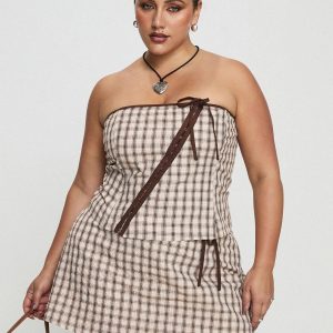 Be My Baby Top Plaid Curve