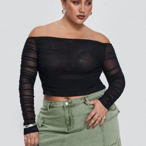 Hartford Off The Shoulder Top Black Curve