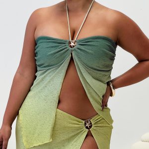 Star Girl Top Green Ombre Curve