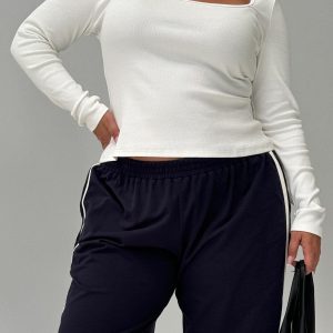 Baseline Long Sleeve Top White Curve