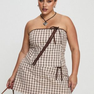 Korren Low Rise Skort Plaid Curve