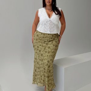 Piazia Maxi Skirt Green Curve