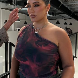 Annem One Shoulder Top Black / Red Curve