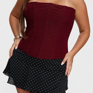 Sonsie Mini Skirt Black / White Polka Curve