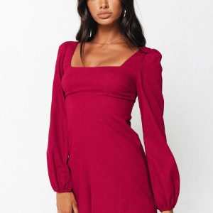 Hastings Long Sleeve Romper Burgundy