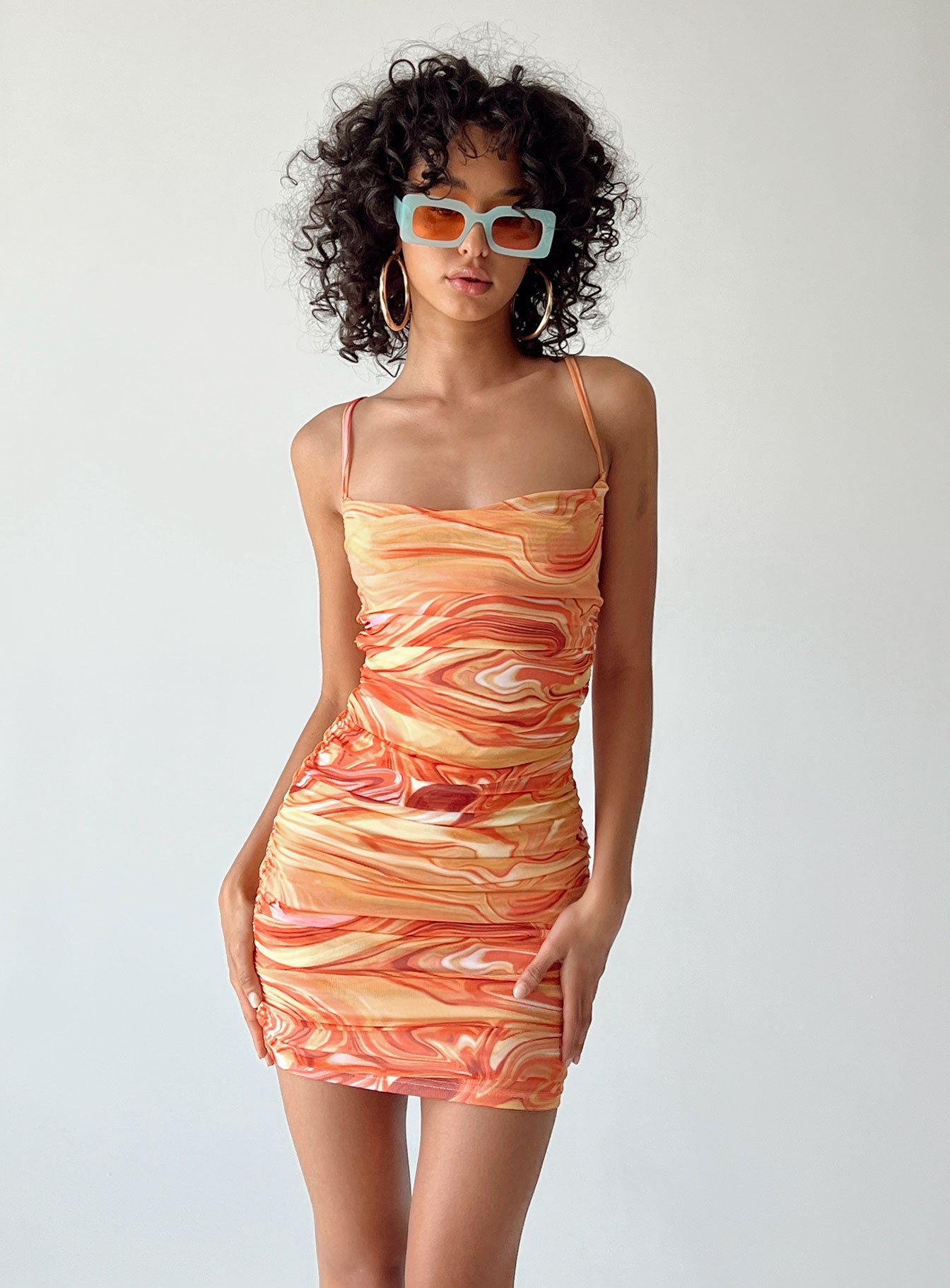 Harlan Mini Dress Orange Multi - Image 2