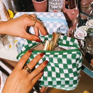 Zinny Cosmetics Case Green / White