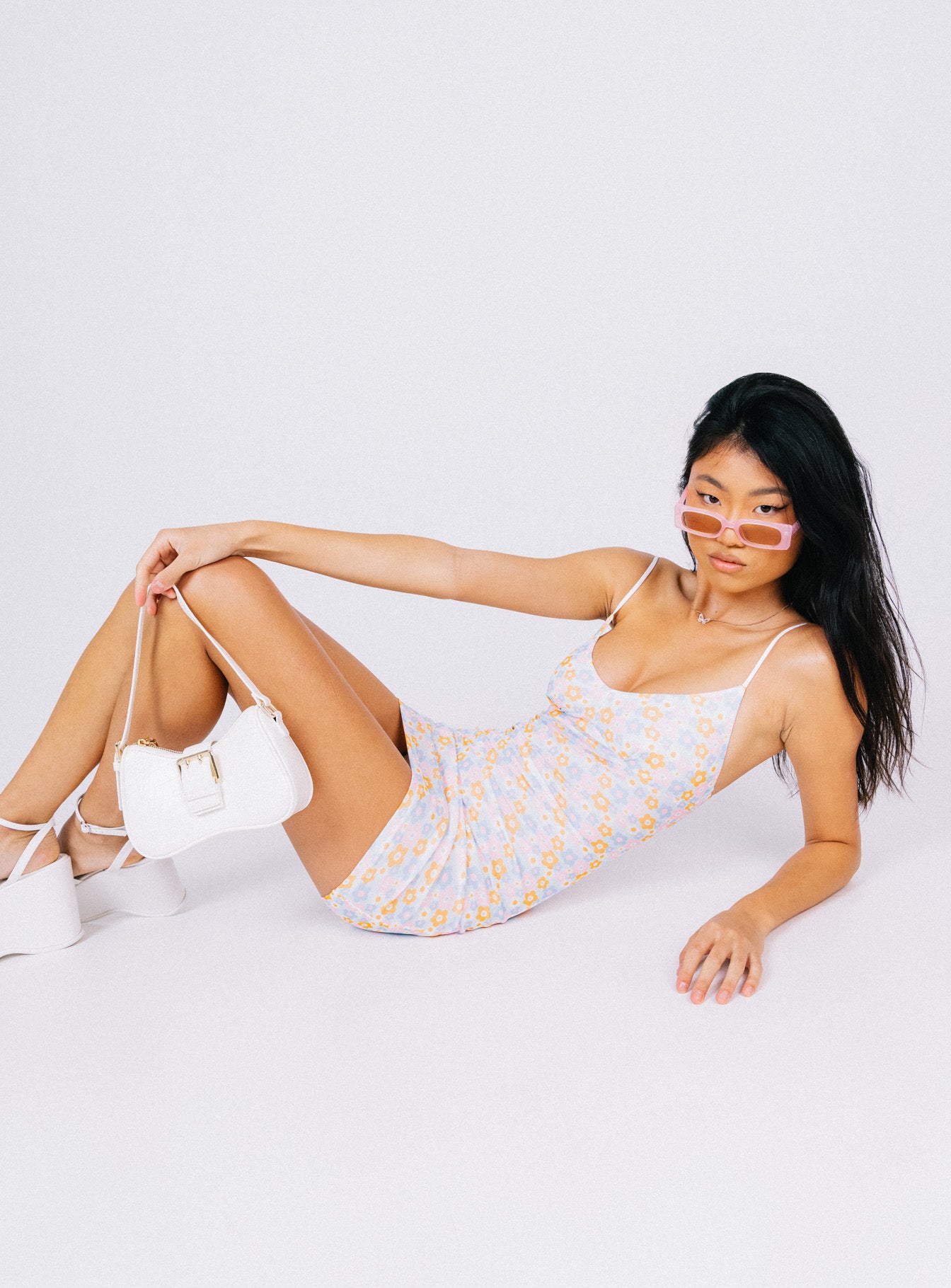 Kat Mini Dress Pastel Floral - Image 2