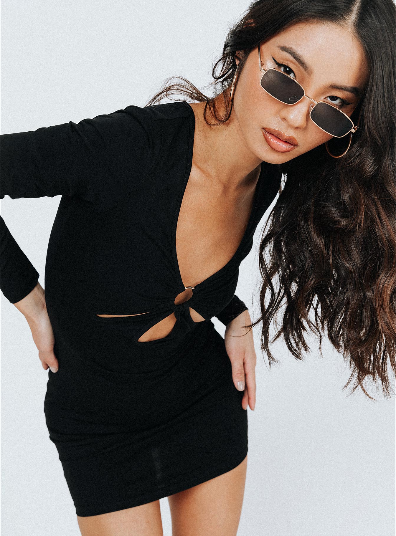 Georgie Mini Dress Black - Image 2