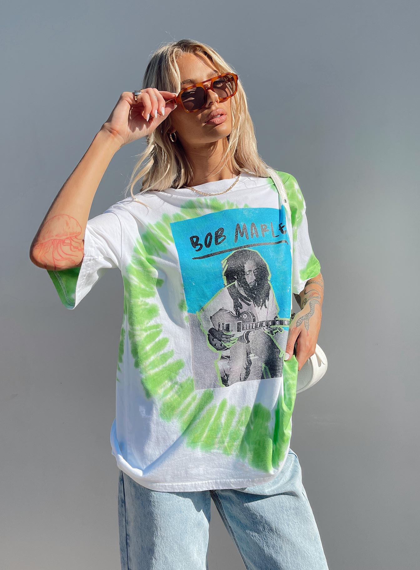 Bob Marley Oversized Tee White - Image 2