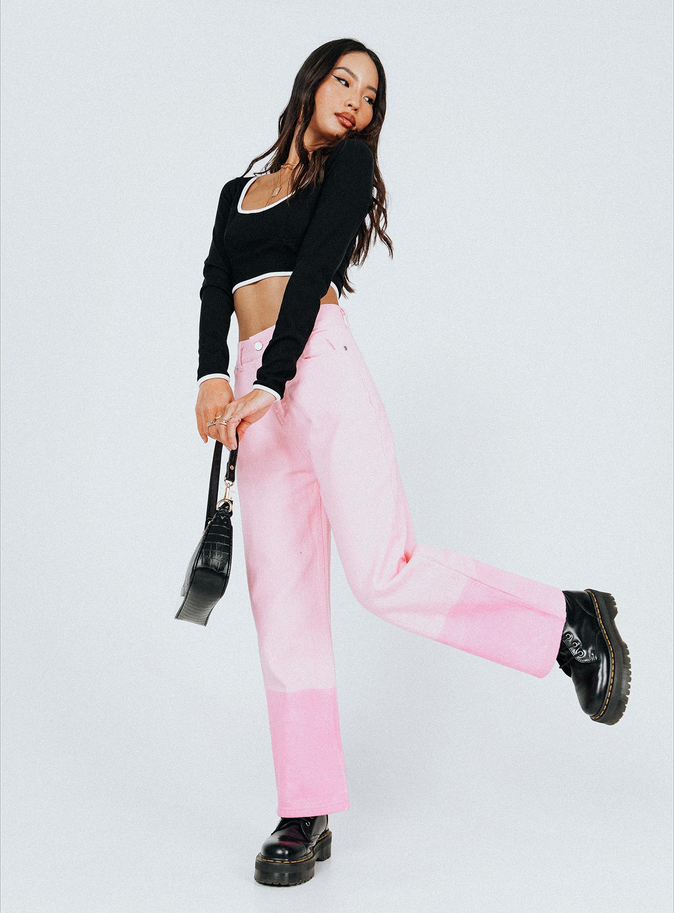 Cameran Straight Leg Denim Jeans Pink - Image 2