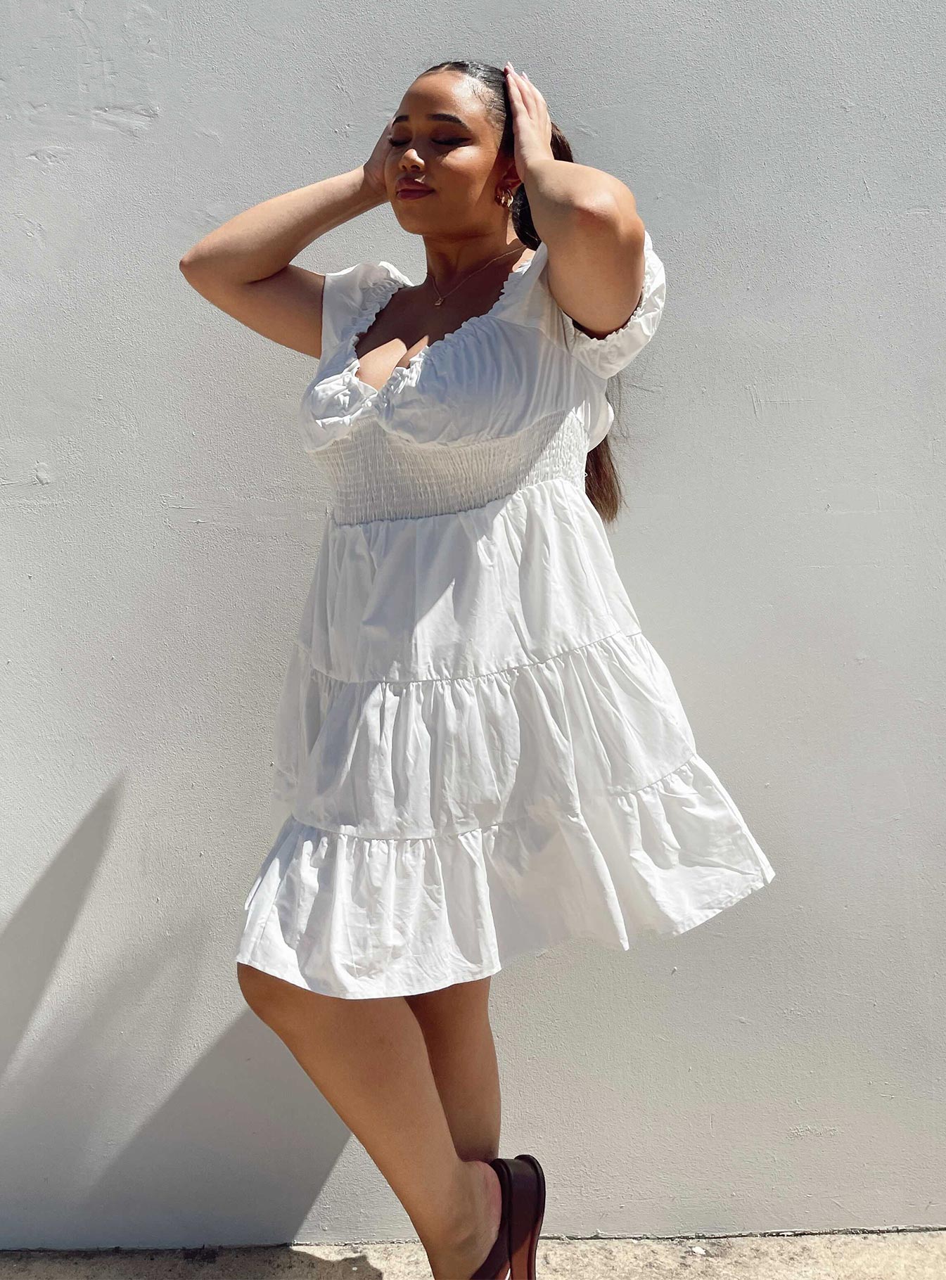 Daniela Mini Dress White Curve - Image 2