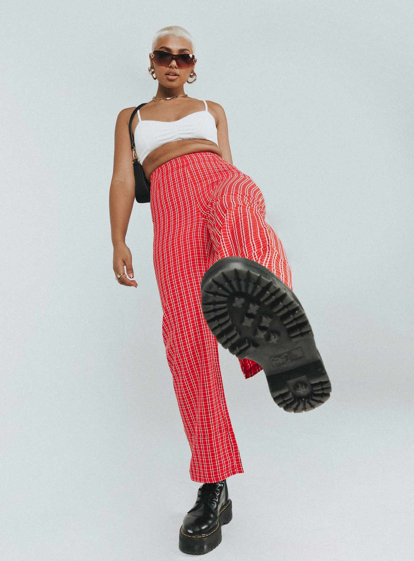 Euros Pants Red Tartan - Image 2