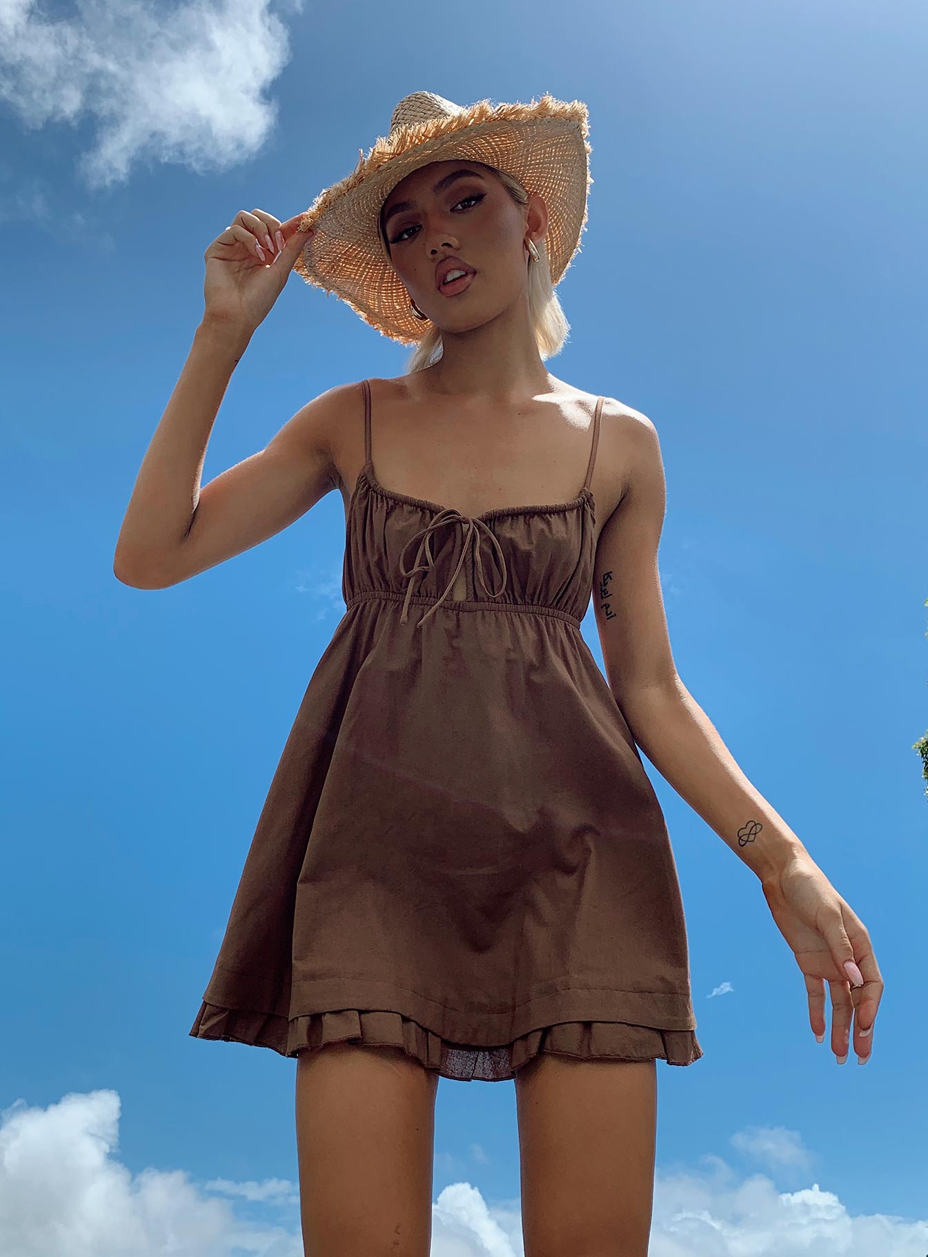 Empress Of Love Mini Dress Brown - Image 7