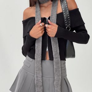 Avenue Skinny Scarf Grey